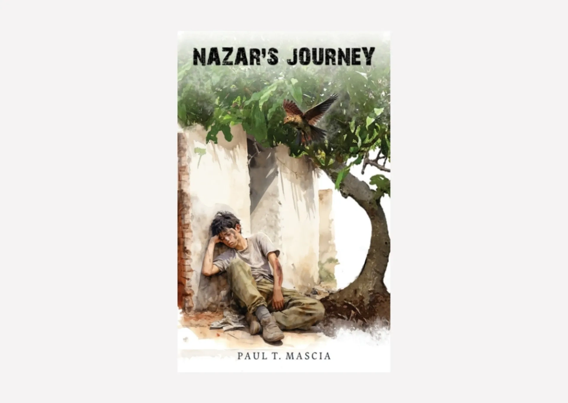 Book cover featuring a young boy sitting besides a tree