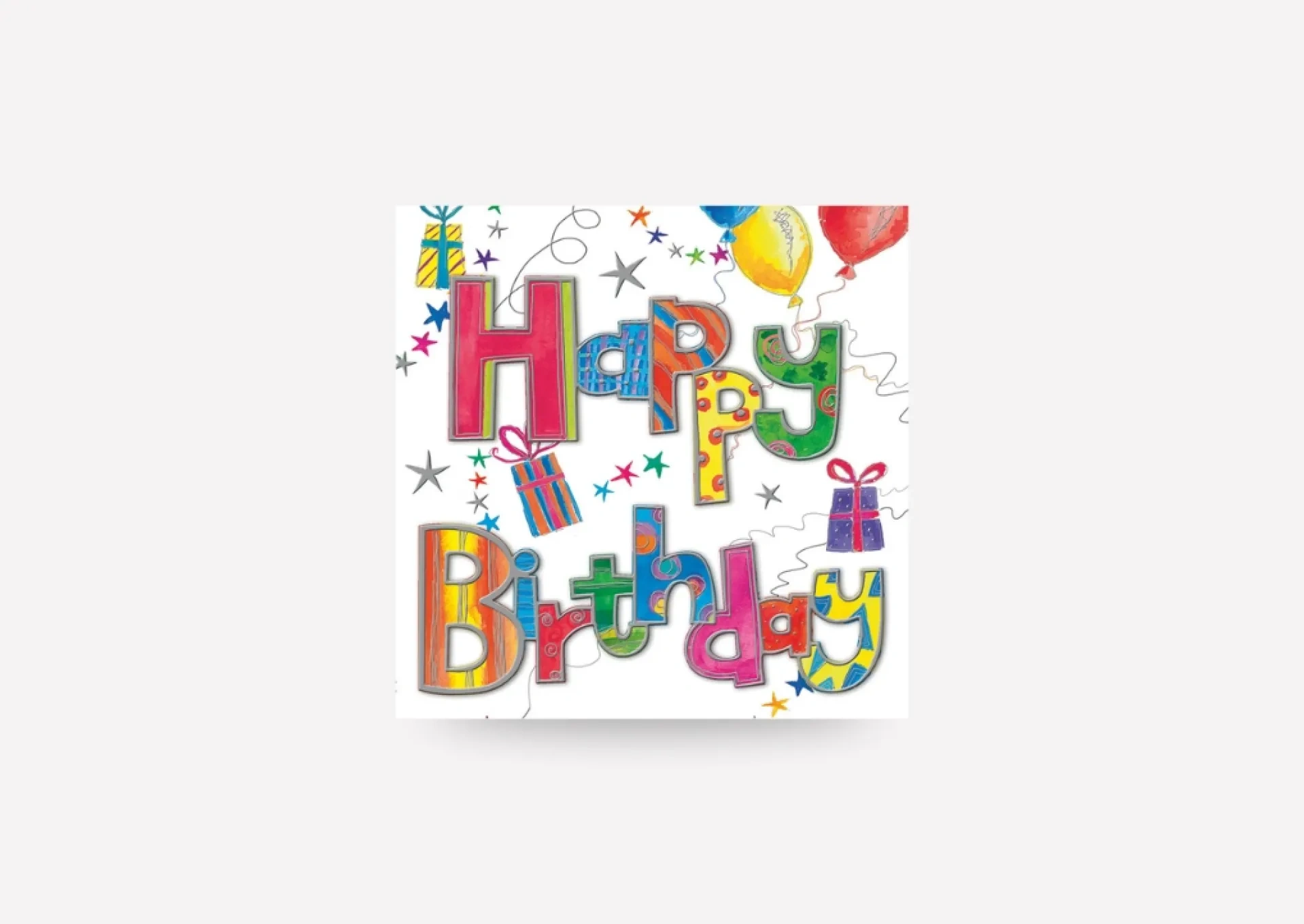 Birthday Card - Balloons