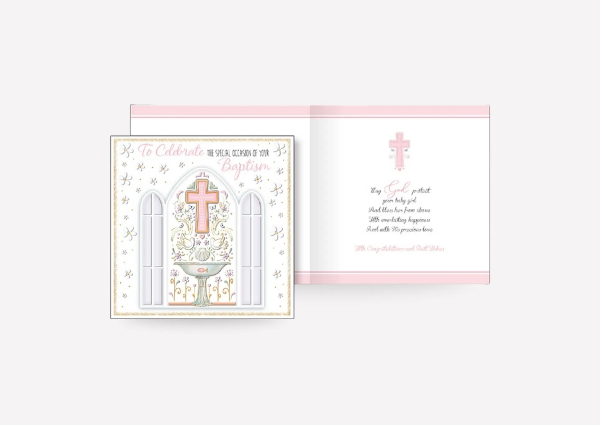 Baptism Pink Card