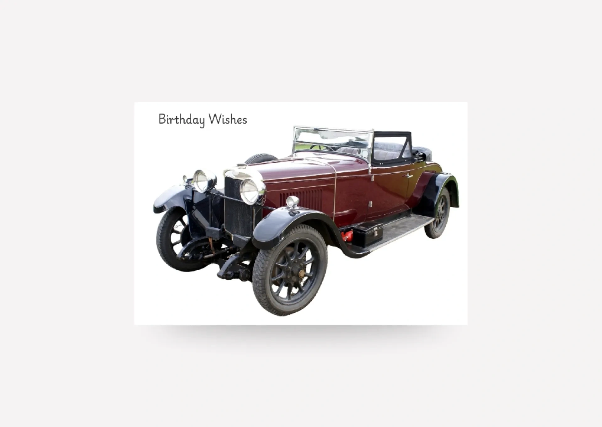 Classic Car Birthday Card