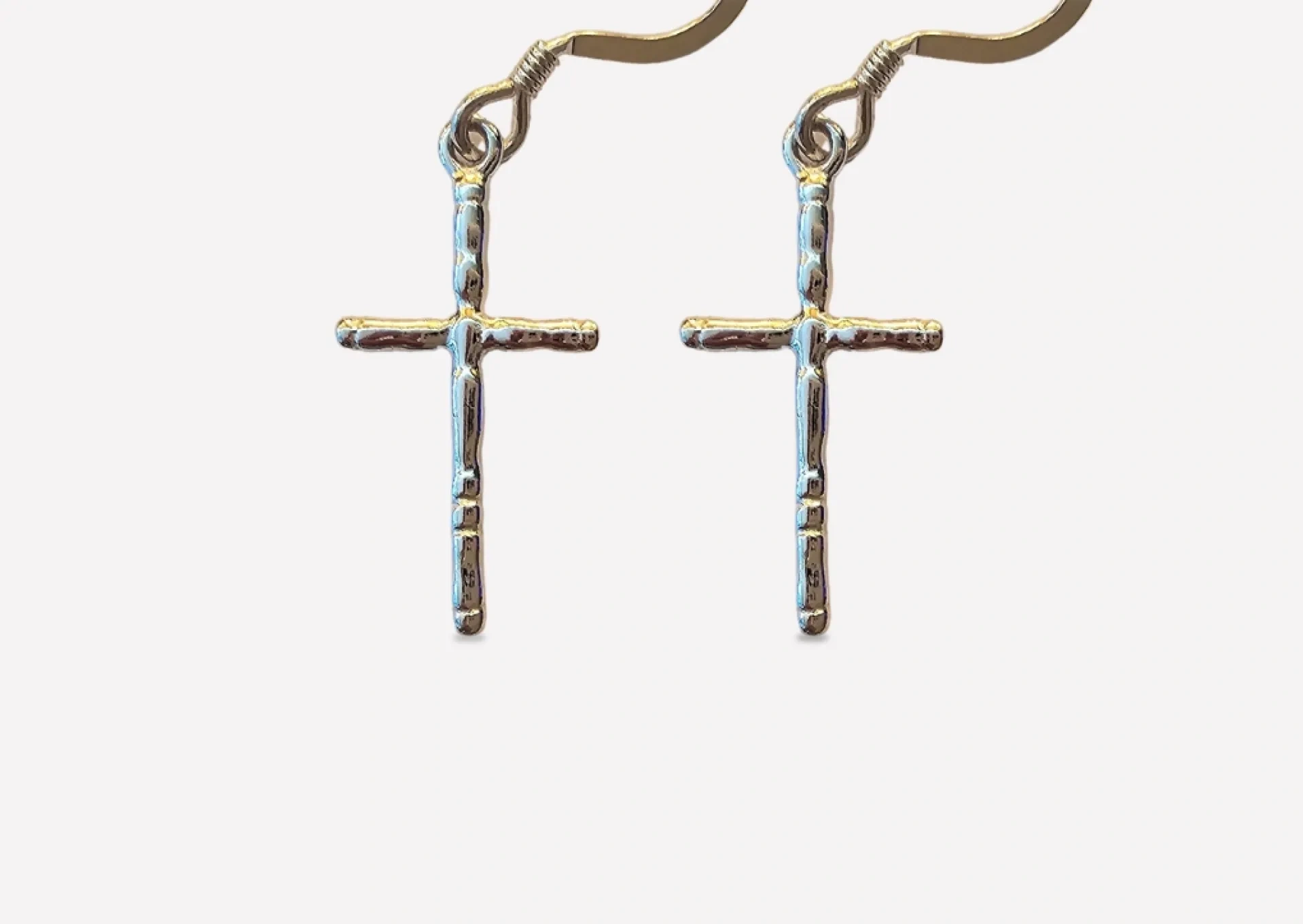 Beveled Cross Earrings