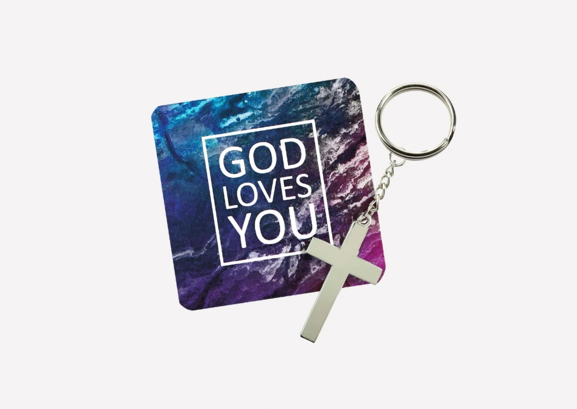 God loves you keyring