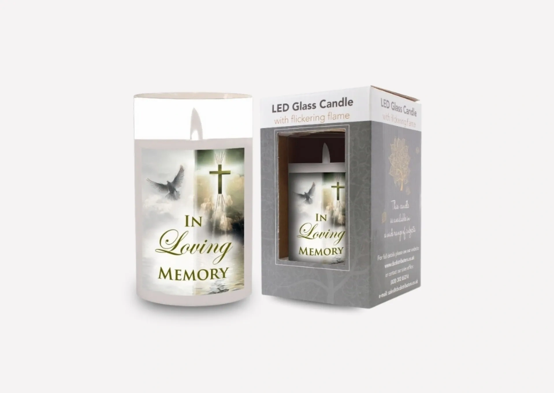 In Loving Memory Glass LED Candle