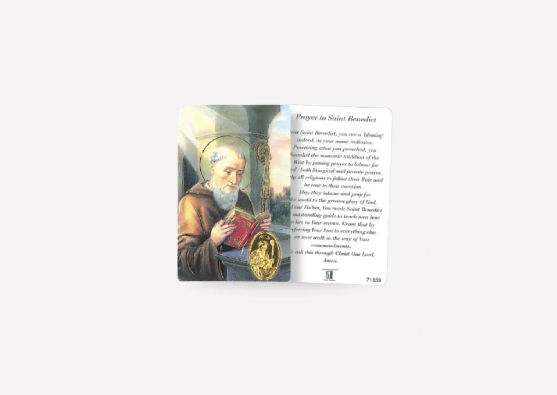Saint Benedict Prayer Card