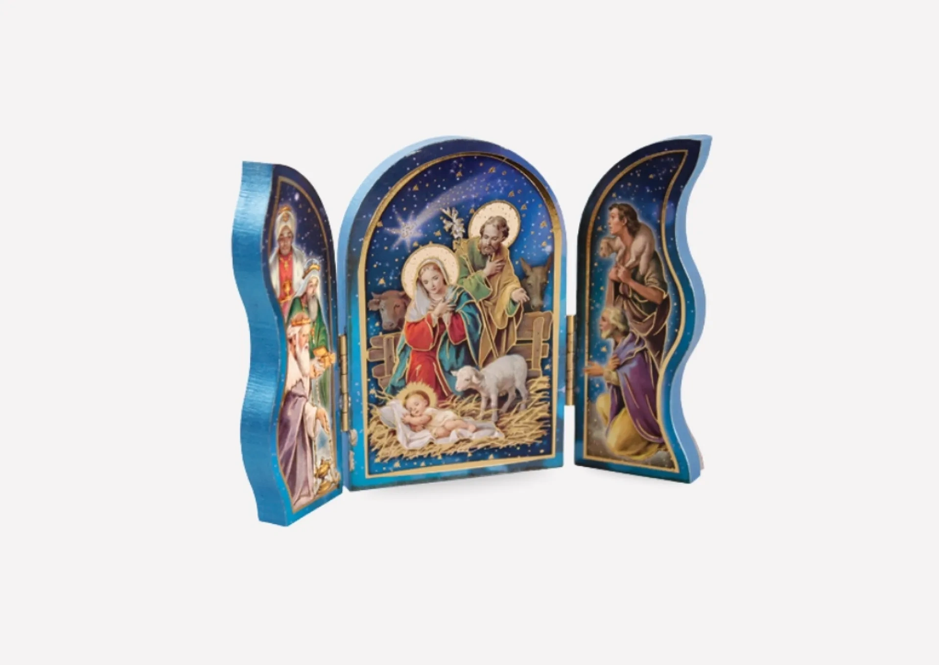 Wooden Nativity Triptych