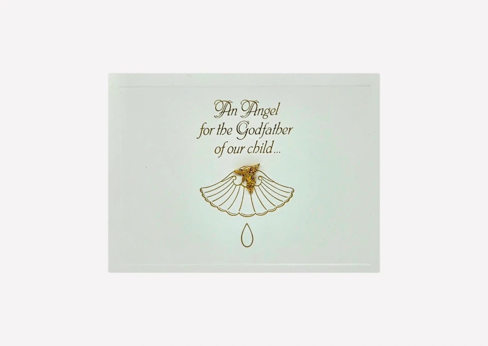Gold Plated Angel and Card for the God Father of our Child