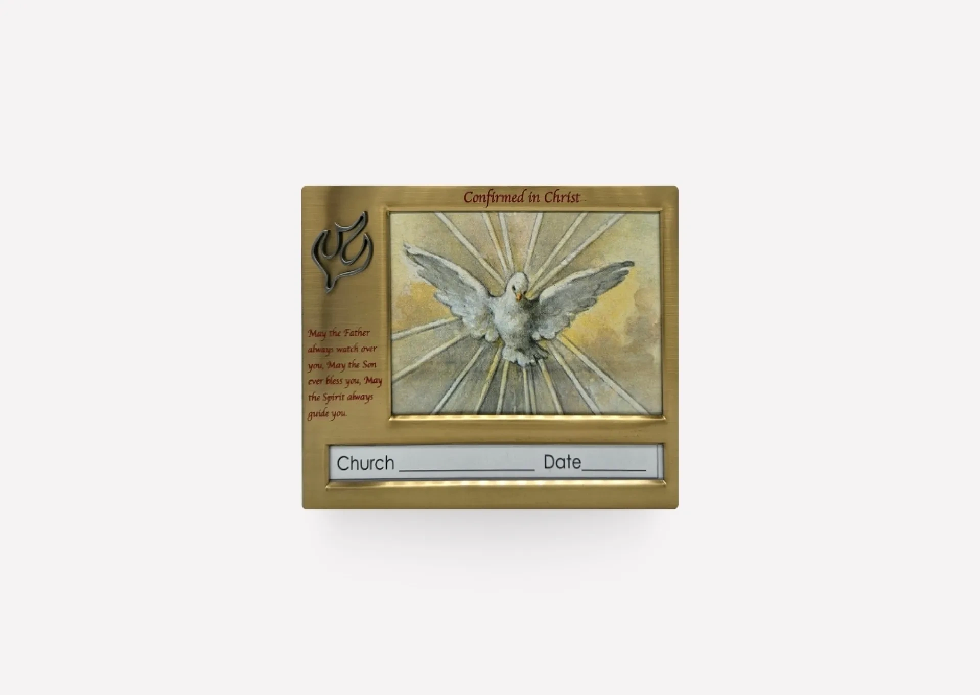 Gold confirmed in Christ Dove Picture Frame