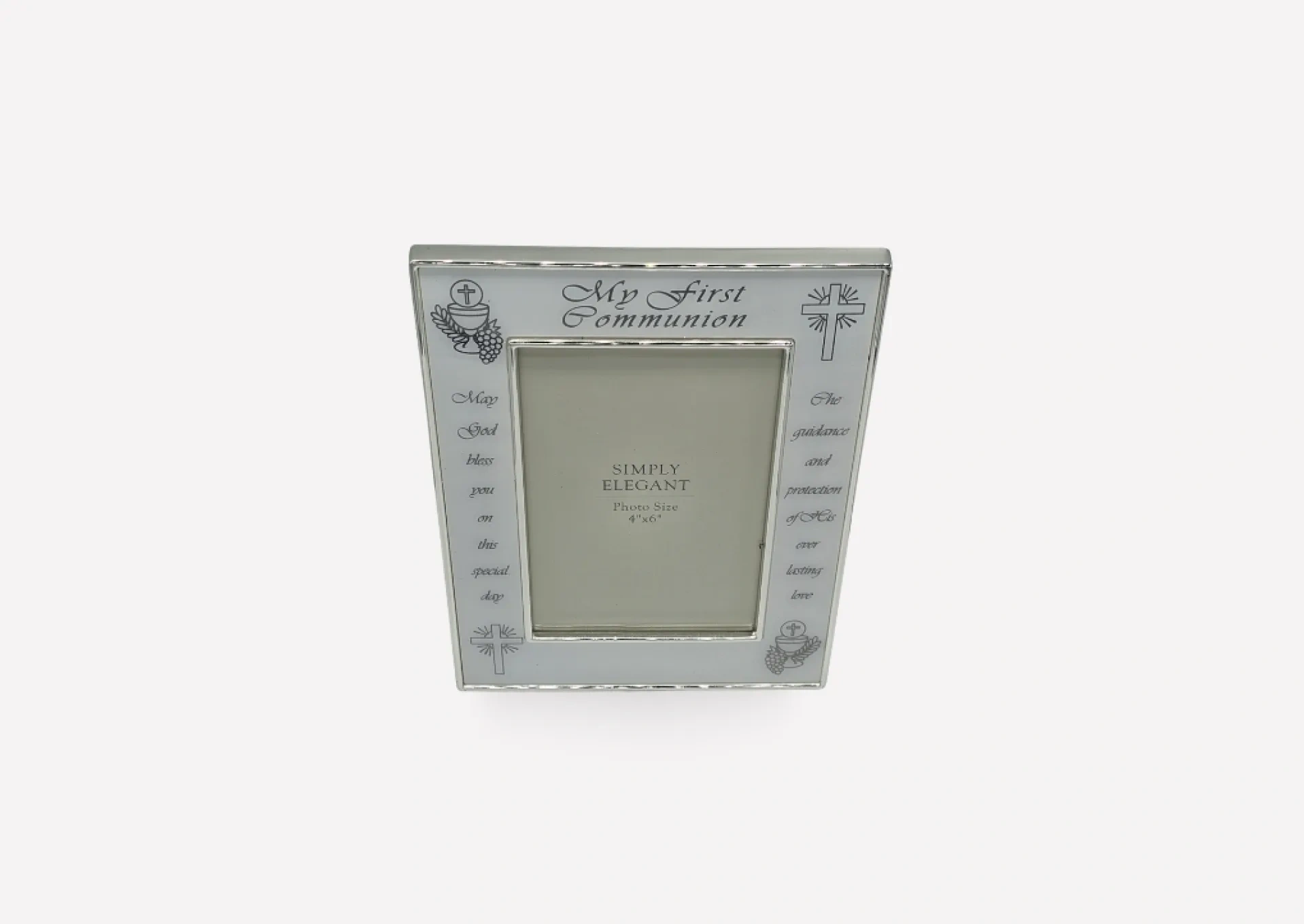 First Communion White and Silver Picture Frame