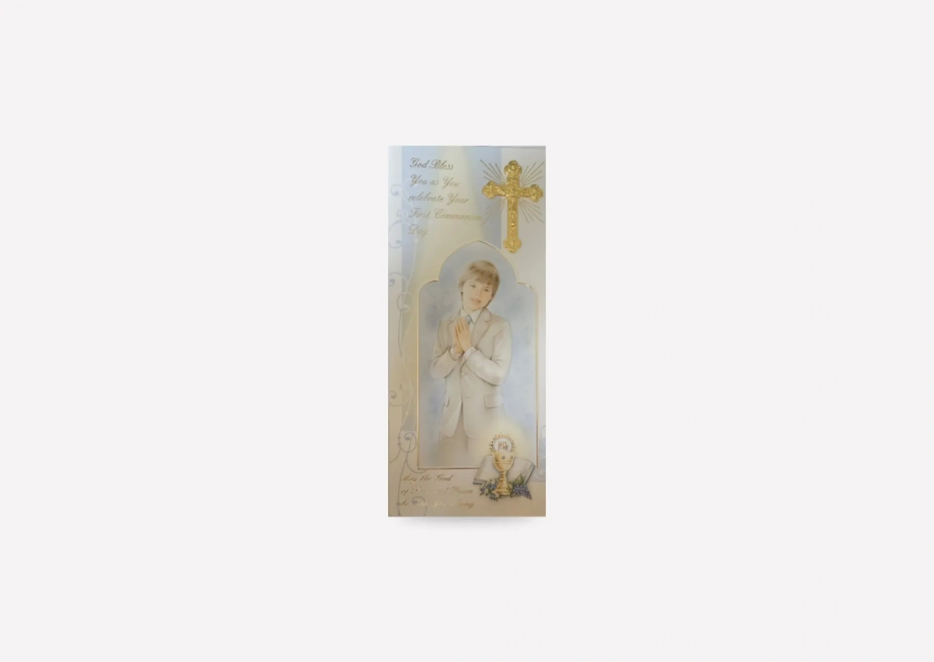 God Bless You Boys First Communion Card