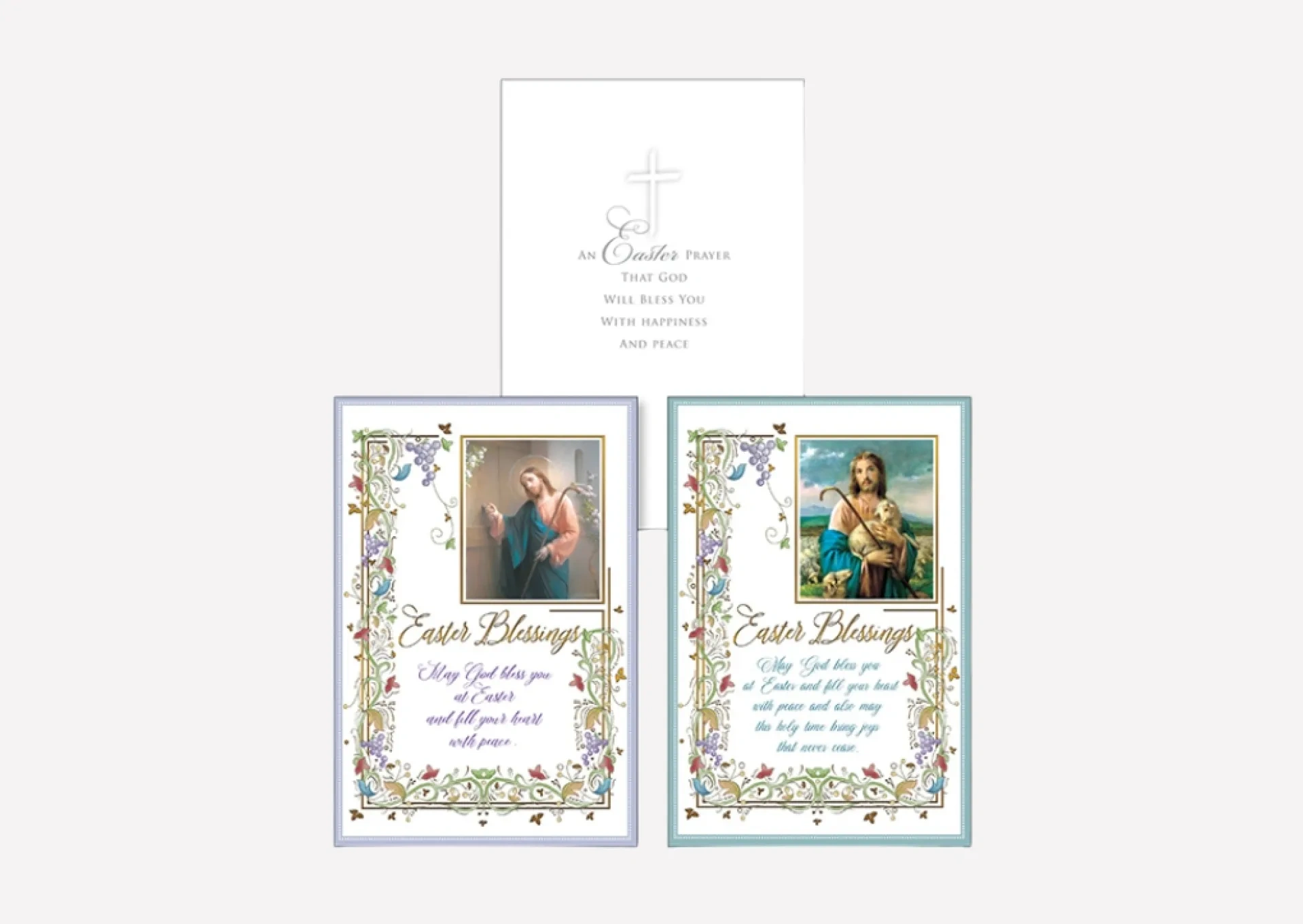 Two white Easter themed cards