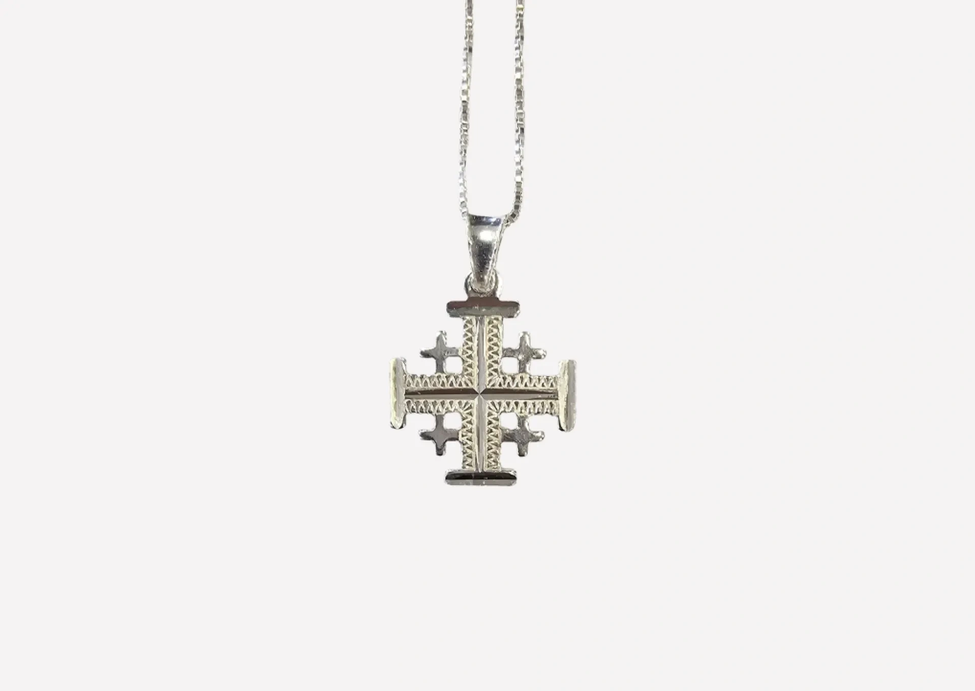 Jerusalem Silver Cross and Chain