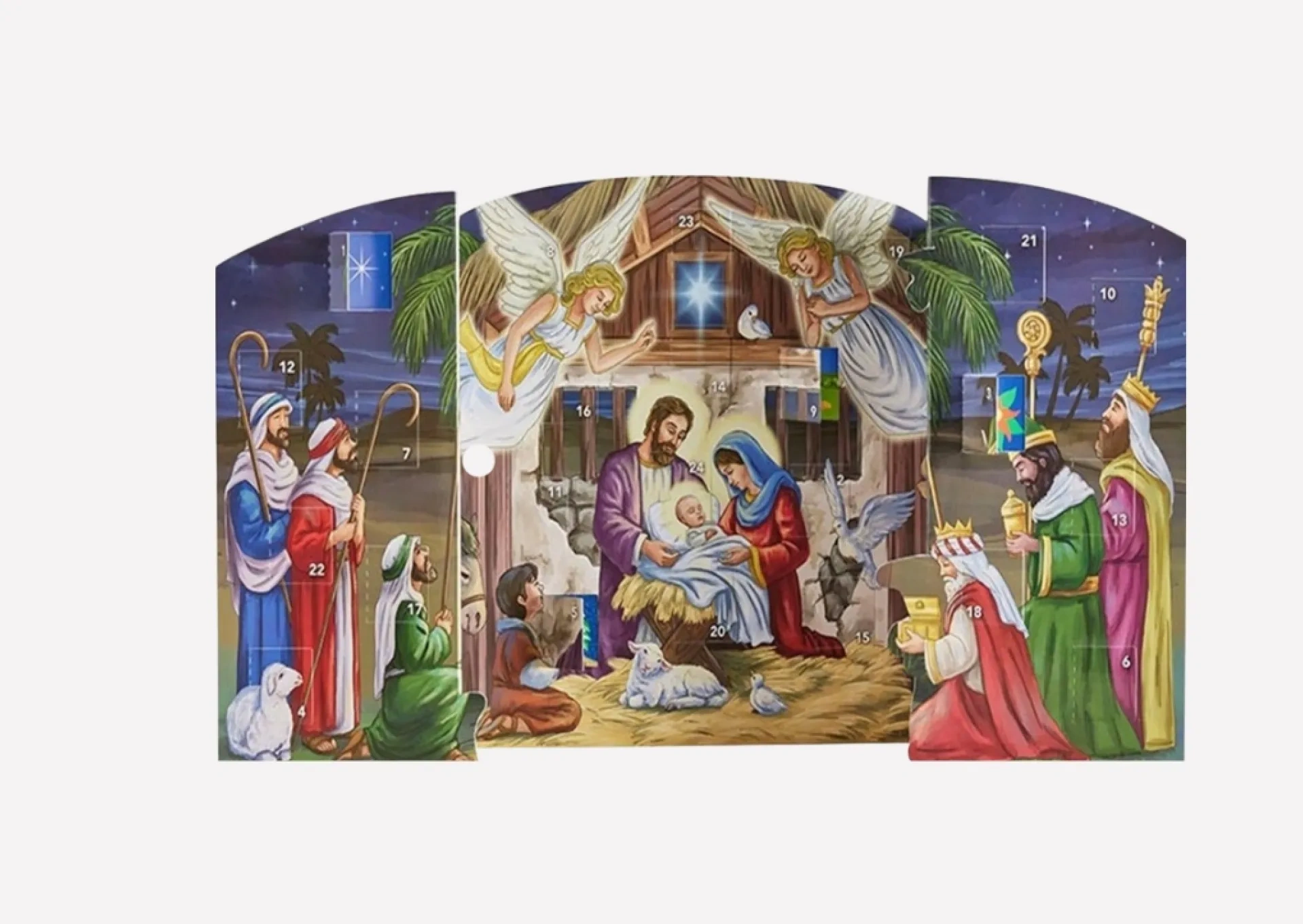 Joyful Nativity Standing Advent Calendar