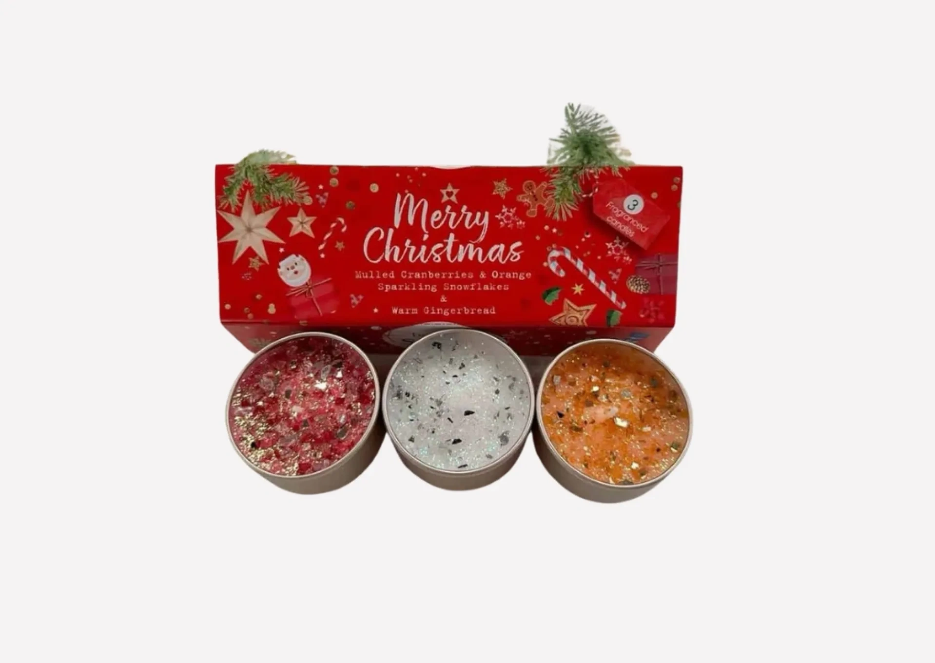 Merry Christmas Candle Set