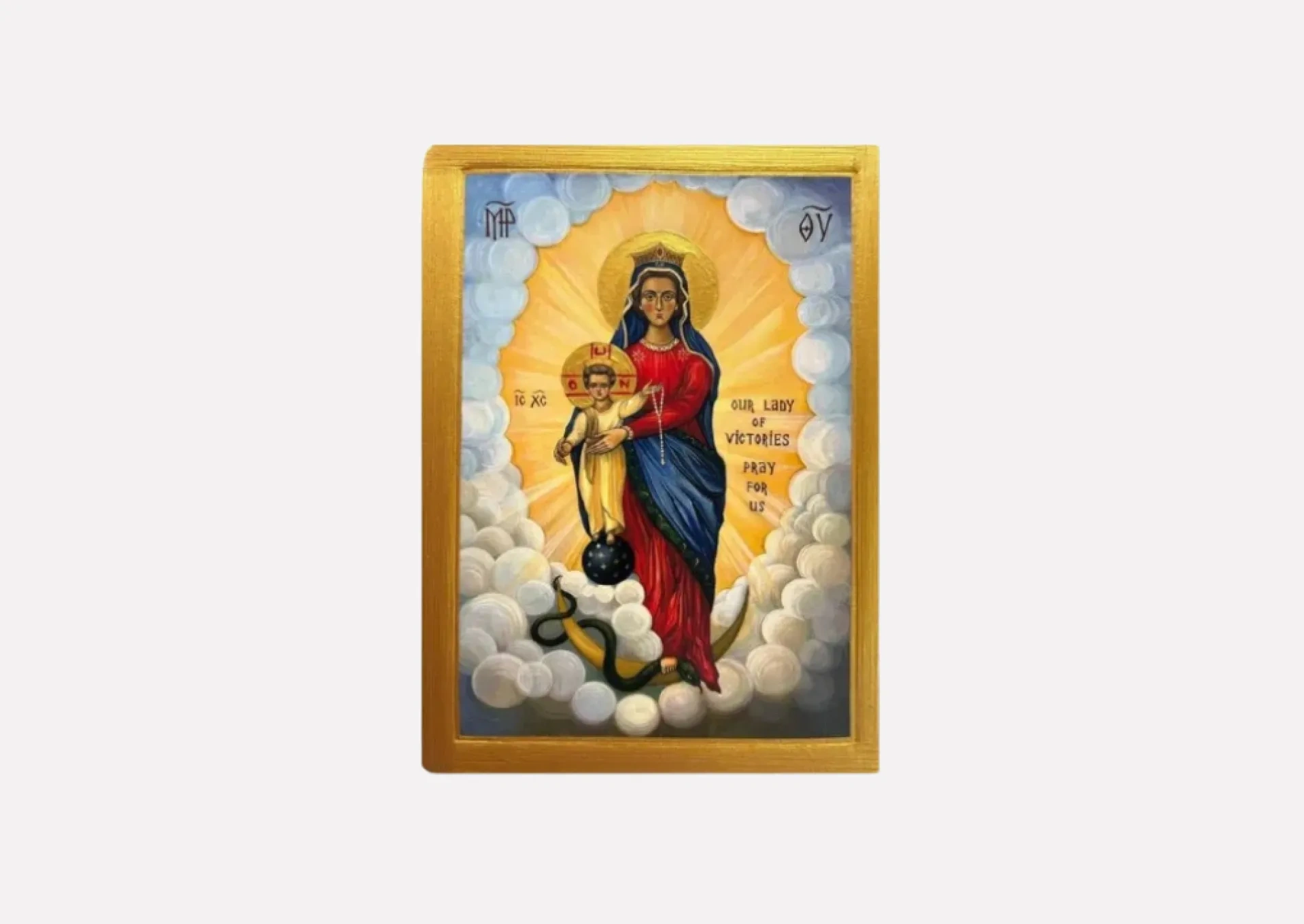 Handmade Ukrainian Icon of Our Lady of Victories
