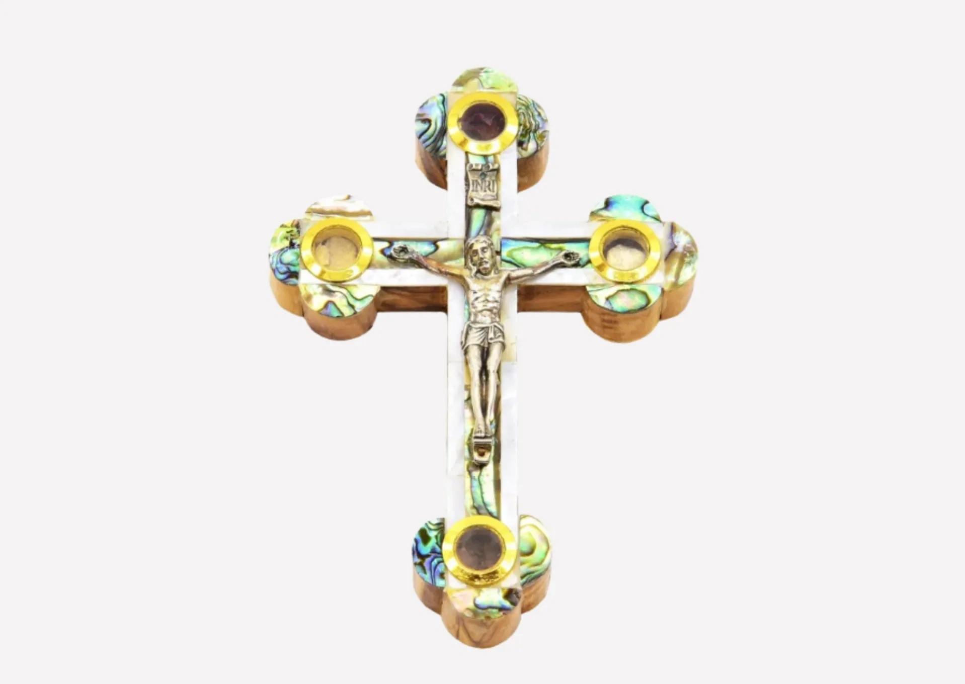 Mother of Pearl Orthodox Crucifix