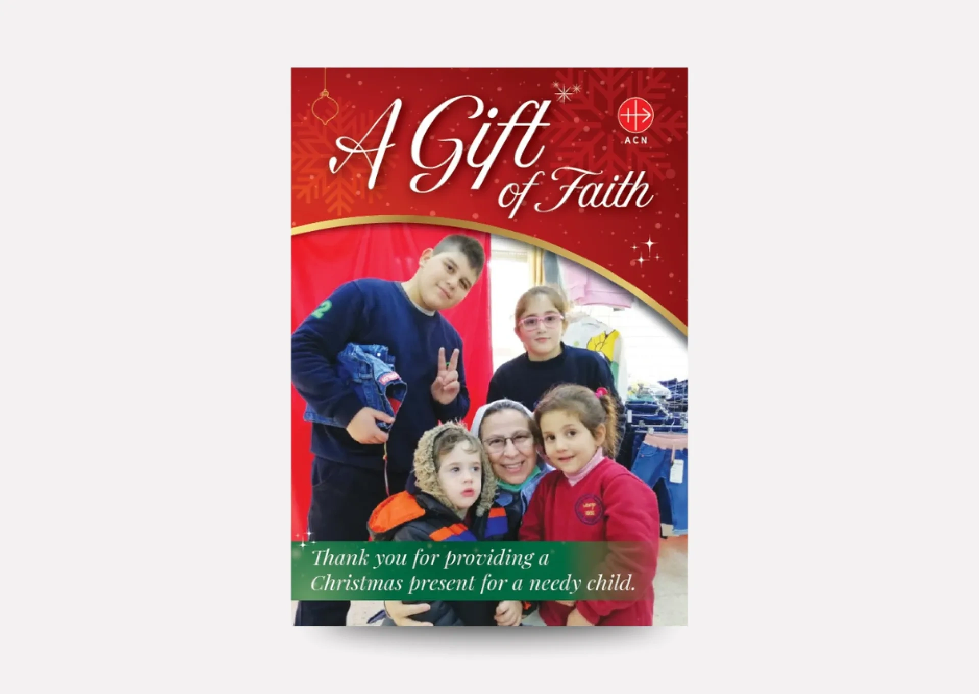 Gift of Faith charity donation Christmas card