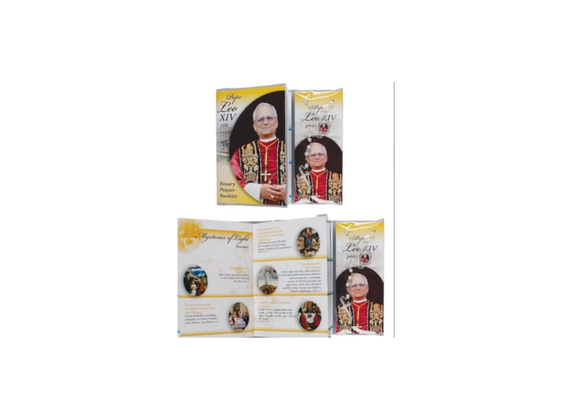 Pope Leo Rosary card and Rosary