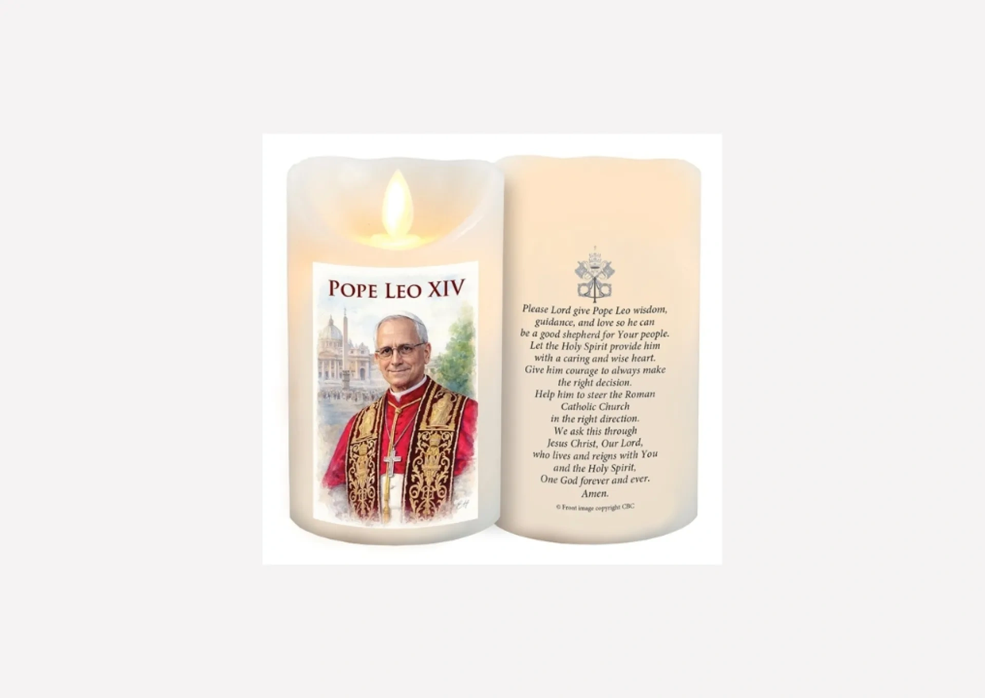 Pope Leo XIV LED Candle