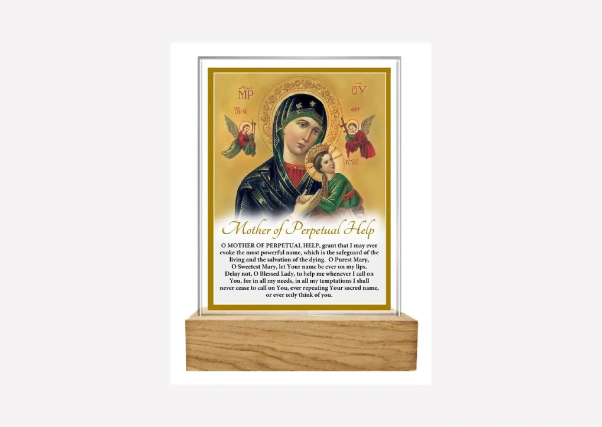 Glass Mother of Perpetual Help Plaque