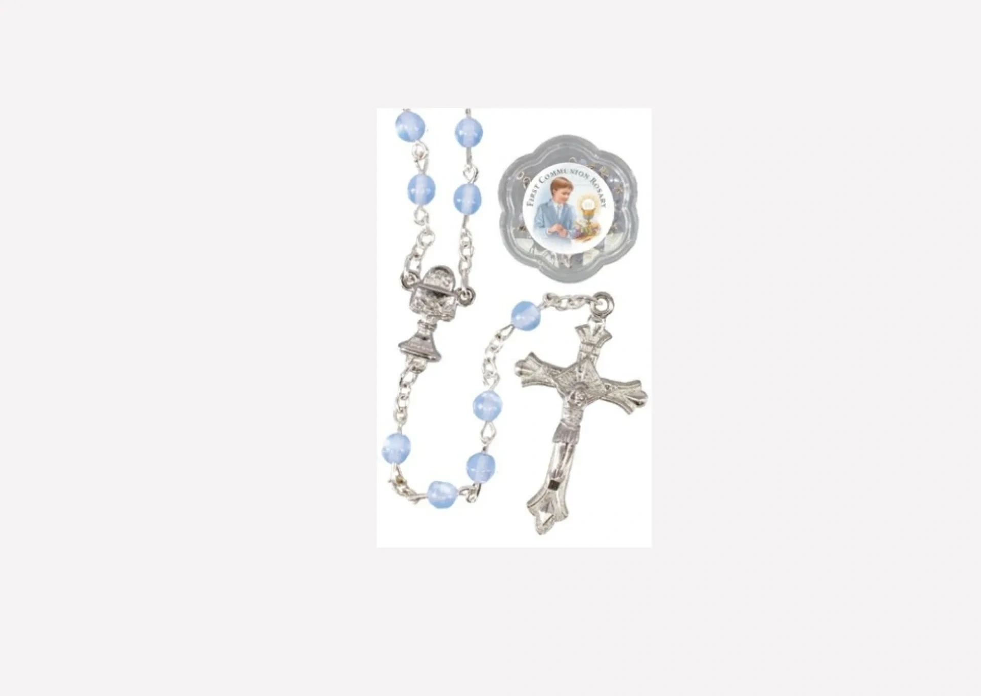 Pearl Blue Communion Rosary