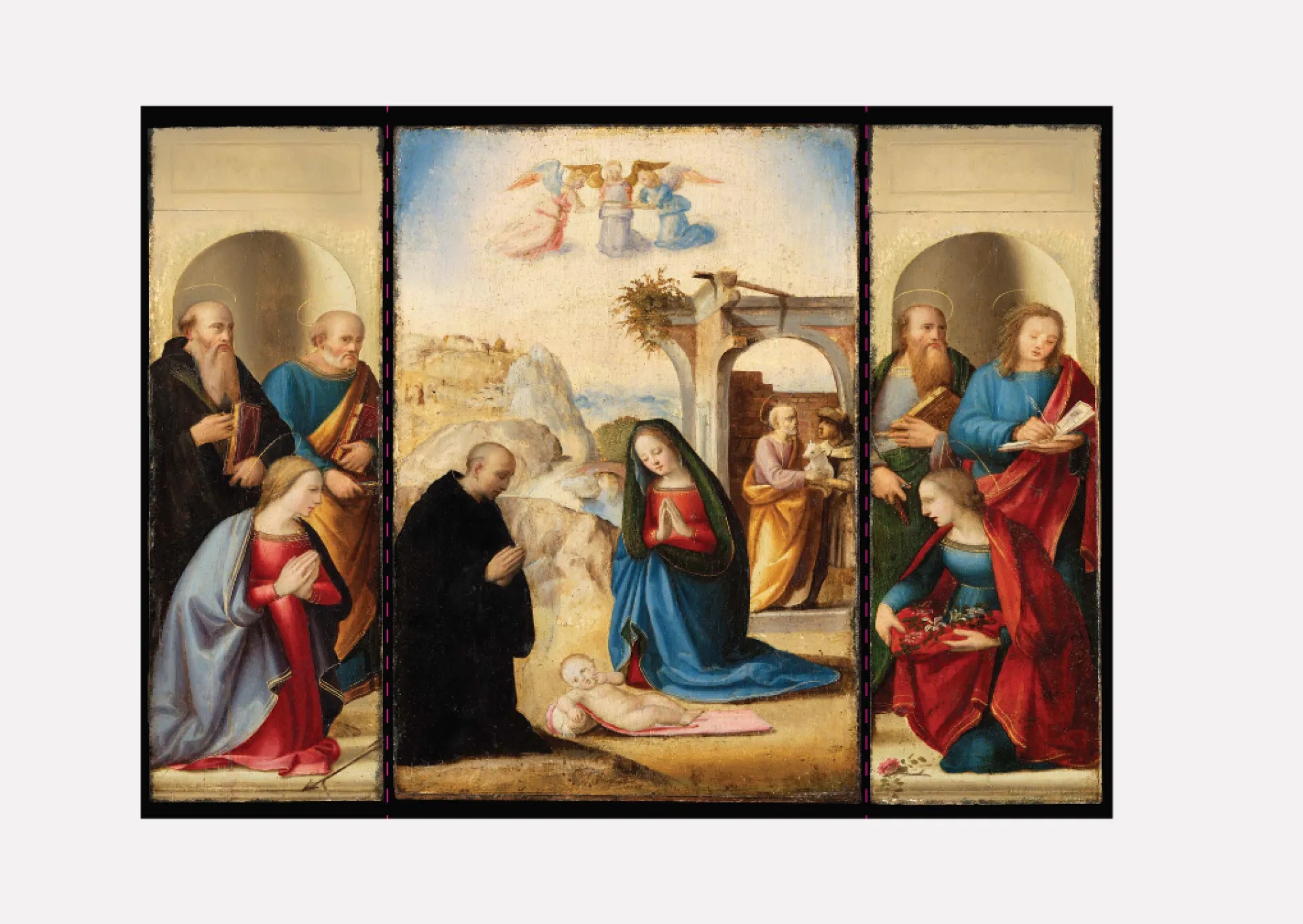 The Nativity with Saints Triptych Christmas Cards