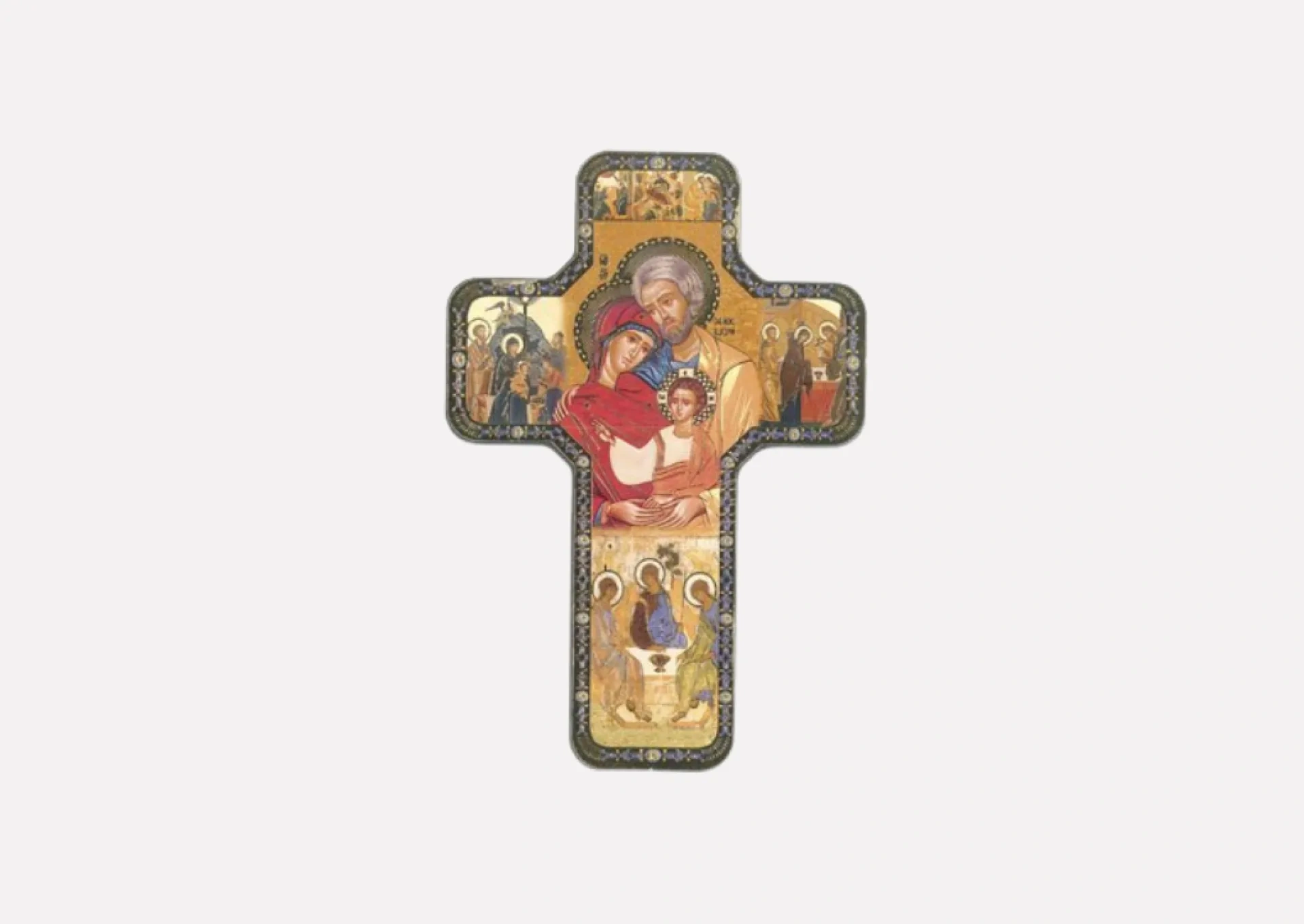 Holy Family Christmas Cross Plaque