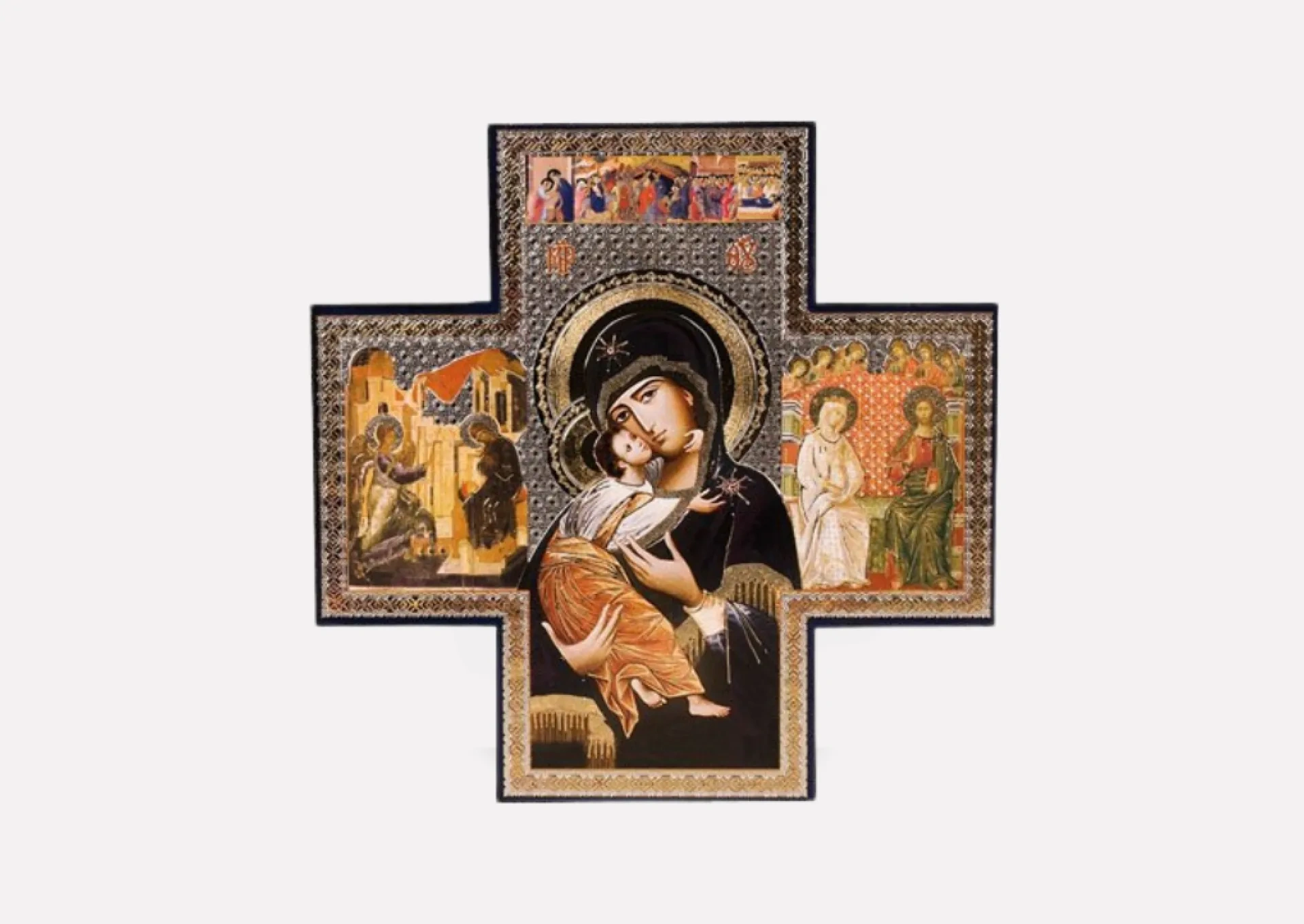Madonna and Child Cross Plaque