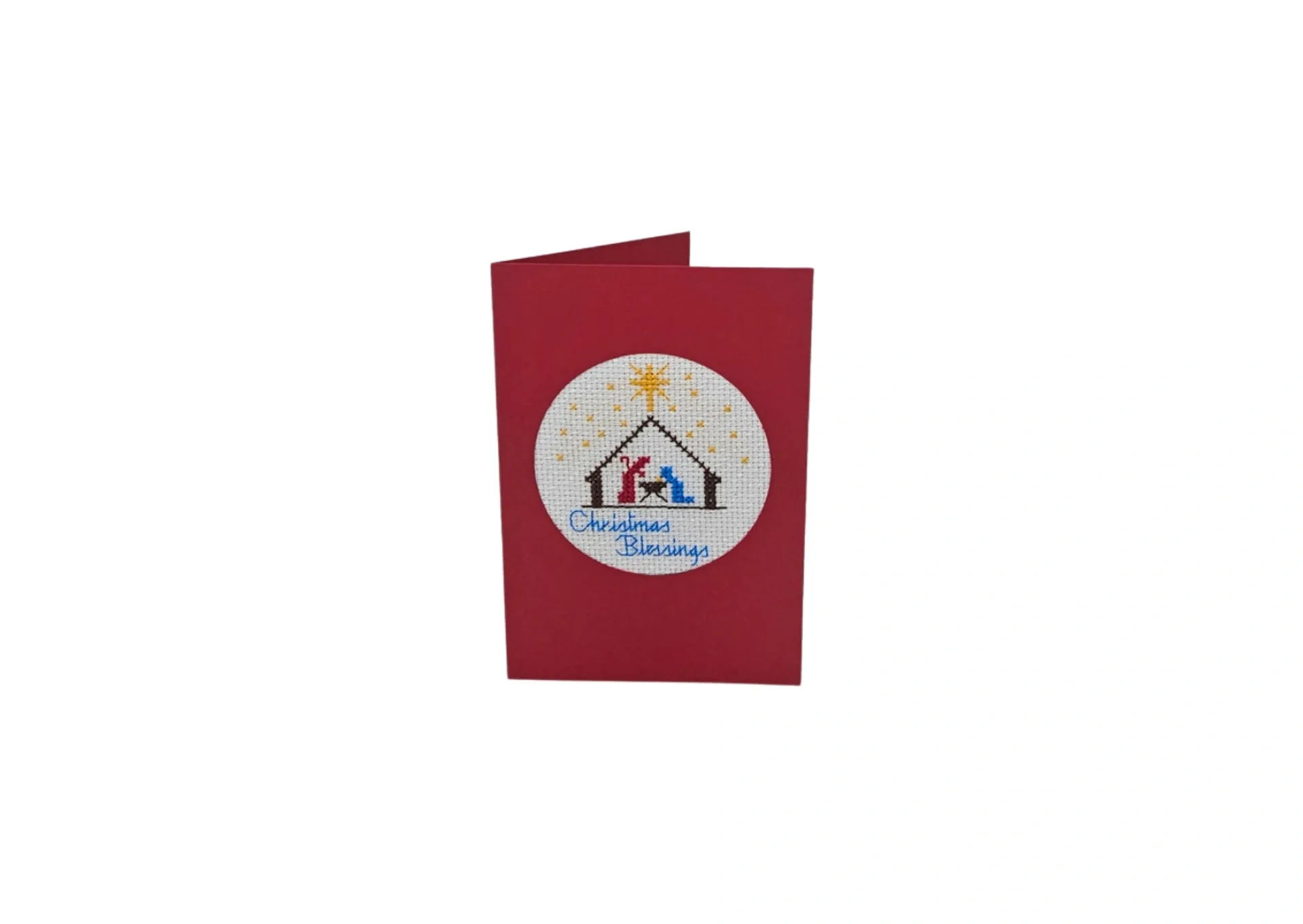 Christmas Blessings Embroidered Card