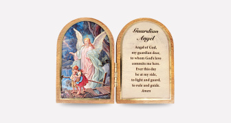 Guardian Angel Folding Wooden Plaque