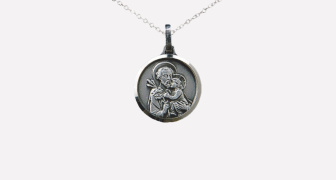 Saint Joseph and Jesus Silver Plated Pendant