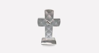 Silver Studded Cross with Communion Motif