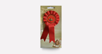 Red Confirmation Rosette with Dove