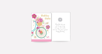 Birthday Wishes - Bicycle and Flowers