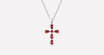 Garnet Cross Pendant