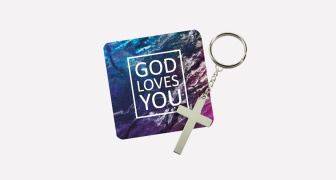 God loves you keyring