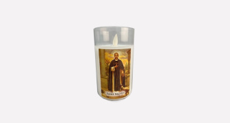 St Martin de Porres LED Glass Candle