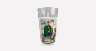 Saint Patrick LED Glass Candle