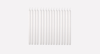 Pack of long white candles