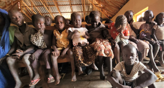 Nigerian Children sitting during mass