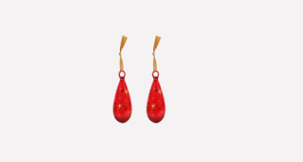 Red Glass Tear Drop Decorations