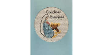 Hand Embroidered Nativity Card