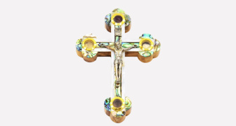 Mother of Pearl Orthodox Crucifix