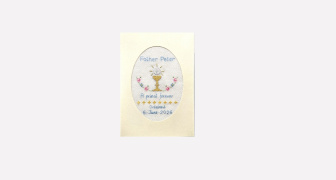 Hand Embroidered Ordination Card