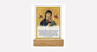 Glass Mother of Perpetual Help Plaque