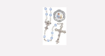 Pearl Blue Communion Rosary