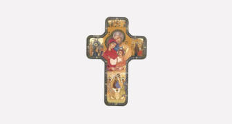 Holy Family Christmas Cross Plaque