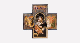 Madonna and Child Cross Plaque 