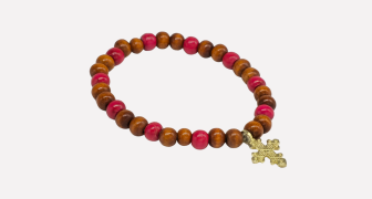 Ethiopian Red and Brown Crosss Bracelet