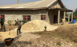 A church under construction in Liberia