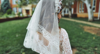 A girl celebrating her Holy first communion